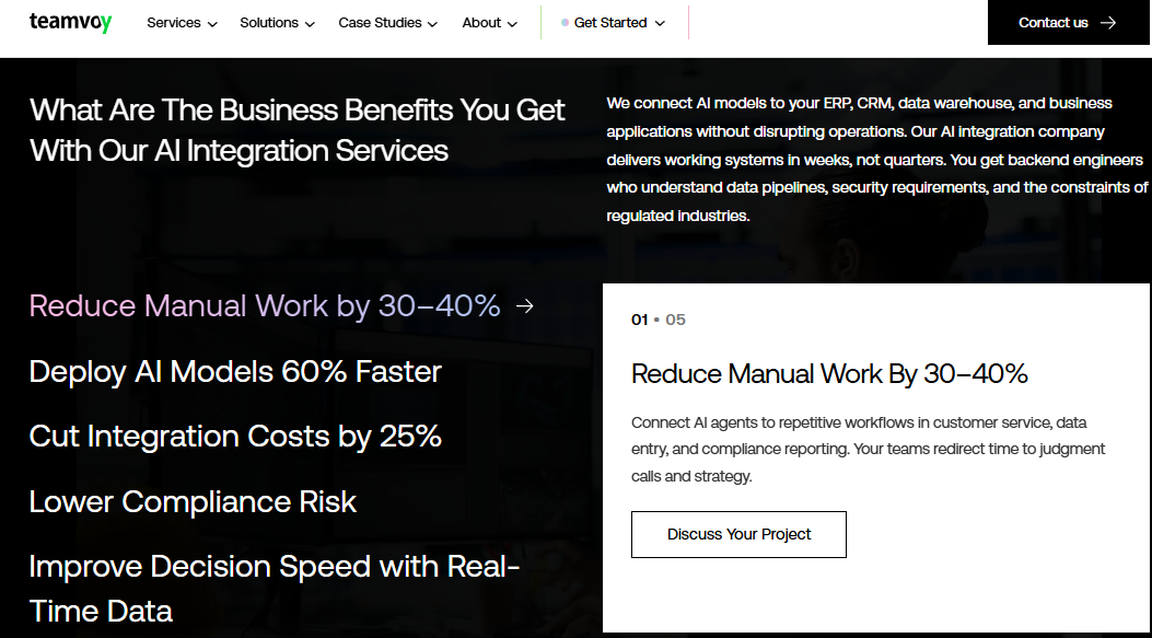 Teamvoy AI integration benefits cutting manual work, faster deployment, and lower compliance risk.